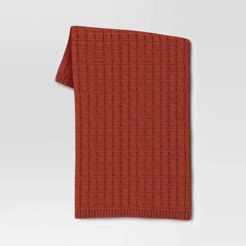 Threshold Marled Knit Throw Blanket in Orange - 60" x 50"